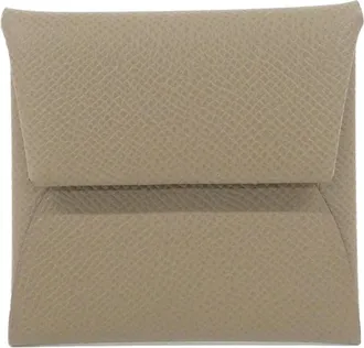 Herm&egrave;s Etoupe Gray Epsom Leather Coin Purse/Coin Case (Pre-Owned)