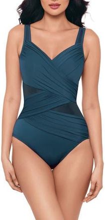 Miraclesuit Network DD Madero Mesh Detail One-Piece Swimsuit in Nov at Nordstrom Rack, Size 16