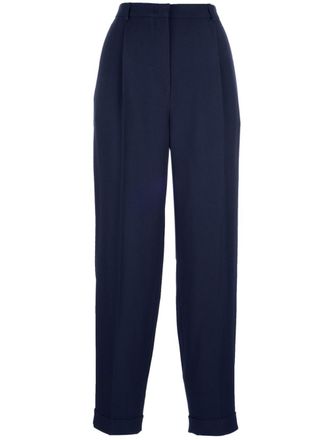 Giorgio Armani pleated trousers - women - Elastane/Viscose - 44 - Blue