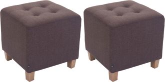 Clp Clp - Set De 2 Taburetes Puff Pharao En Tela Marr&oacute;n