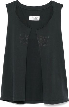 Maison Margiela Top con motivo numeri - Nero