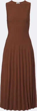Staud Elyse knitted pleated midi dress