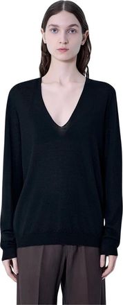 Rick Owens V Neck Pull Knit - Dames - V-hals truien - Zwart - M - Truien & Vesten