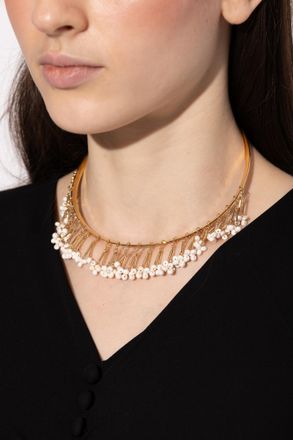 Isabel Marant Necklace With Decorative Stones, Womens, Gold