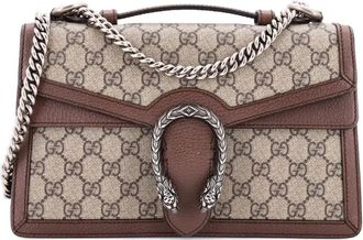 Gucci Dionysus Top Handle Chain Bag GG Coated Canvas Small satchel - Bruin