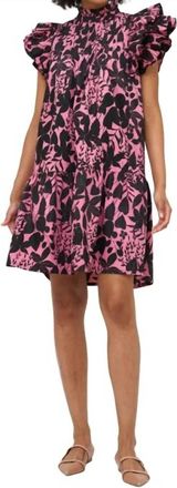 Oliphant Pintuck Ruffle Mini Dress In Dusty Rose Willow