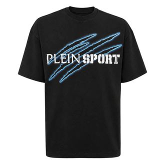Plein Sport T-shirt met ronde hals Spray Scratch - Heren - Sport - Zwart - Maat: L Katoen