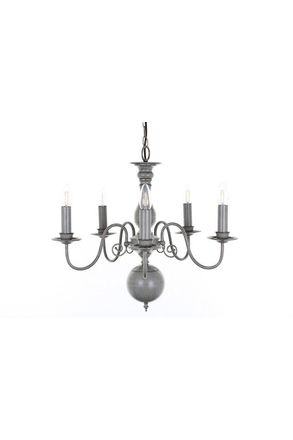 Netlighting Bologna Flemish Grey 5 Arm Chandelier
