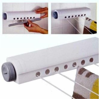 Trade Shop Trade Shop - Tendedero Automatico Extensible Pared Hasta 14 Metros