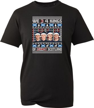 Generic We 4 Kings of Scotland Christmas T-Shirt, Scottish Fans T-Shirt, World Cup Gift, Football World Cup, Unisex Tee Top(Black, XL)
