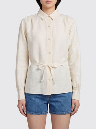Maison Margiela Slim Fit Silk Shirt with Adjustable Waist Belt