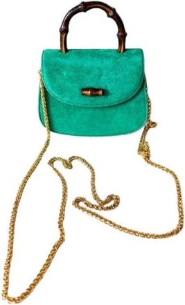 Gucci Pre-owned Bamboo Mini Bag - Dames - Vintage Mini Tas - Groen - ONE Size - Su&egrave;de - Vintage