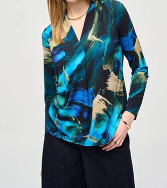 Joseph Ribkoff Abstract Print Top In Black/multi