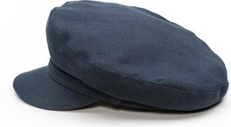 Sterkowski Pireus Cap | 100% Linen Sailor Hat Vintage Barge Mariners Breton Military Greek Fishermans Fiddler Women Grandad Hats Mens Summer UK 7 1/8 Navy Blue