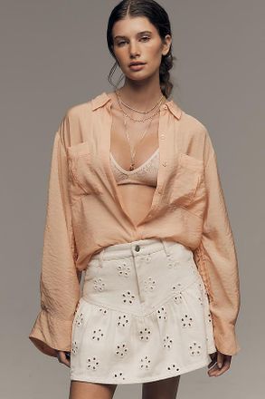 Saylor Denim Eyelet Mini Skirt