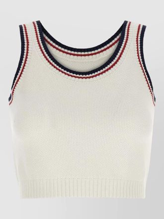 Brunello Cucinelli ribbed cropped sleeveless knitted top