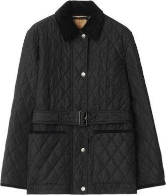 Burberry Black Quilted Shirt Collar Jacket
