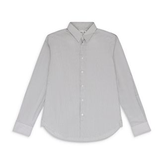 Lanvin NAVY/WHITE SLIM FIT VISIBLE BUTTON-DOWN SHIRT