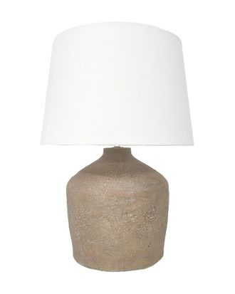 Deco Wood L&aacute;mpara de mesa de cer&aacute;mica en color marr&oacute;n de 50cm