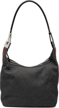 Gucci Pre-owned Gucci Denim Web Shoulder Bag 01234 002122
