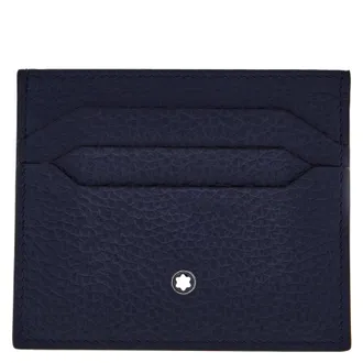 Montblanc Midnight Blue Grain Leather 6cc Card Holder