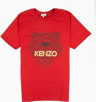 Kenzo Mens Kenzo Glitter Tiger T-shirt Red - Size: 42
