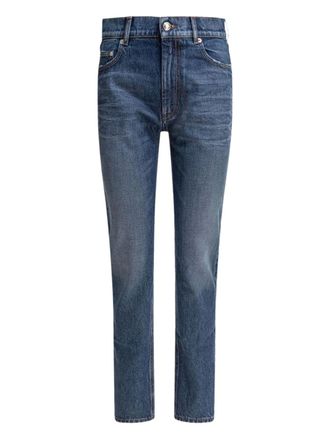Sportmax logo-patch five-pocket denim jeans - Blue