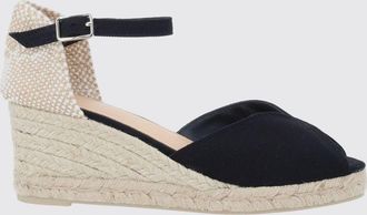 Castaner Espadrillas con zeppa Bianca in canvas con cinturino alla caviglia
