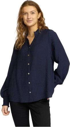 2-Biz Overhemden, Dames, Blauw, XL, Polyester, Navy Shirt Blouse Caba. Es 25