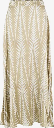 Hemisphere Langer Seidenrock mit Farnprint Fides