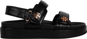 Tory Burch Sporty Kira Sandal - Dames - Sandalen - Zwart - 37 EU - Leer - Schoenen