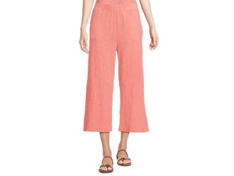 Mod-o-doc Wide Leg Cropped Pants Womens Casual Pants Coral Bliss : XS 22.5, Cotton
