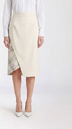 Vivienne Westwood Gonna midi asimmetrica in cotone con motivo tartan a vita alta
