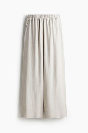 H&M Weite Hose aus Leinenmix - Helles Greige