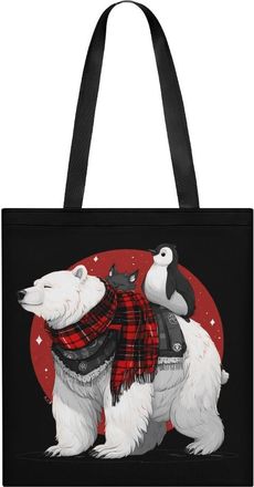 Generic Bear Fox Penguins Tote Bag for Women Men Shoulder Bags Purses Pouch Handbags