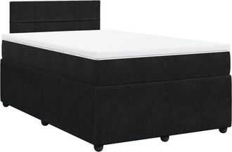 vidaXL Cama Box Spring Con Colch&oacute;n Terciopelo Negro 120x200 Cm Vidaxl