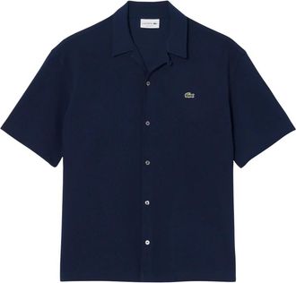 Lacoste Relaxed Fit Kortgearmd Piqu&eacute; Poloshirt - Heren - Korte mouwen Overhemden - Blauw - XS - Katoen - Overhemden