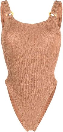 Hunza G One-piece, female, Brown, Size: ONE SIZE Domino Swim