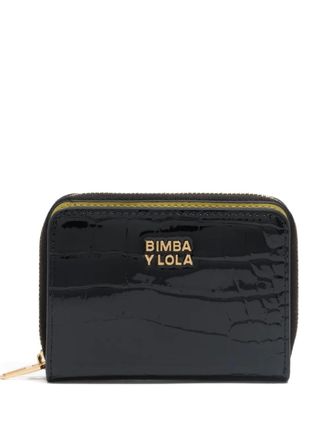 Bimba & Lola crocodile-effect zip-around wallet - women - Polyester/Polyurethane/Polyurethane/Polyester - One Size - Black