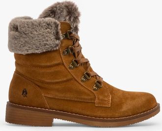 Hush Puppies Womens Hush Puppies FLORENCE Womens Leather Ankle Boots Tan - Brown - Size: 3