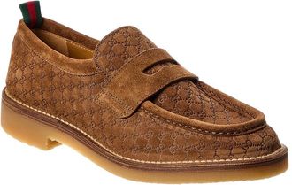 Gucci Gg Web Suede Loafer