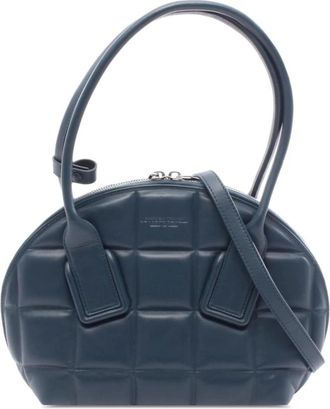 Bottega Veneta Pre-owned Handbags, female, Green, Size: ONE SIZE Pre-owned Vintage Quilted Leather Top Handle Bag