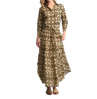Guadalupe Design Charlotte Long Skirt In Green