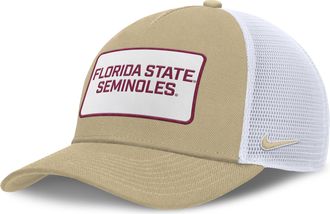 Nike Florida State On-Field Rise Nike Mens Nike Mens College Trucker Adjustable Hat in Yellow | NC9708KRFTN-EST