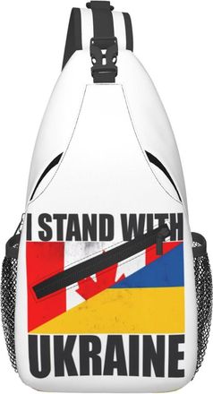 Generic Vintage Canada Ukraine Flag Chest Bag With Zipper Shoulder Bag Adjustable Chest Backpack For Outdoors Women Shopping