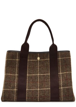 Rue de Verneuil Travers&eacute;e M Hunting Tweed Tote bag - Brown - One Size