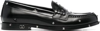 Valentino Garavani Rockstud leather loafers - men - Calf Leather/Calf Leather/Plastic/Goat Skin/Metal - 41 - Black