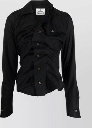 Vivienne Westwood asymmetric sleeves twist and ruched detailing