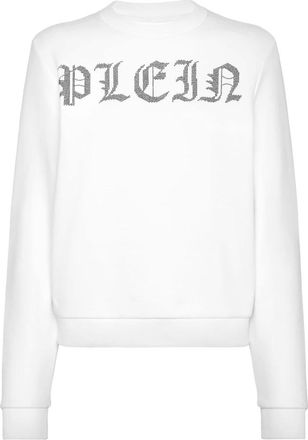 Philipp Plein Hoodies & sweatvesten, Dames, Wit, M, Katoen, Sweatshirt met ronde hals