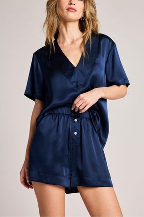 Negative Underwear Eclipse Washable Silk Boxer in Navy at Nordstrom, Size Xx-Large